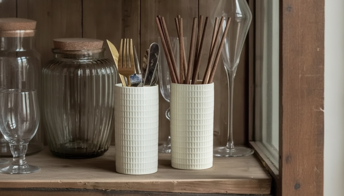 Embossed Ceramic Spoon & Chopstick Rest for Clean Counters