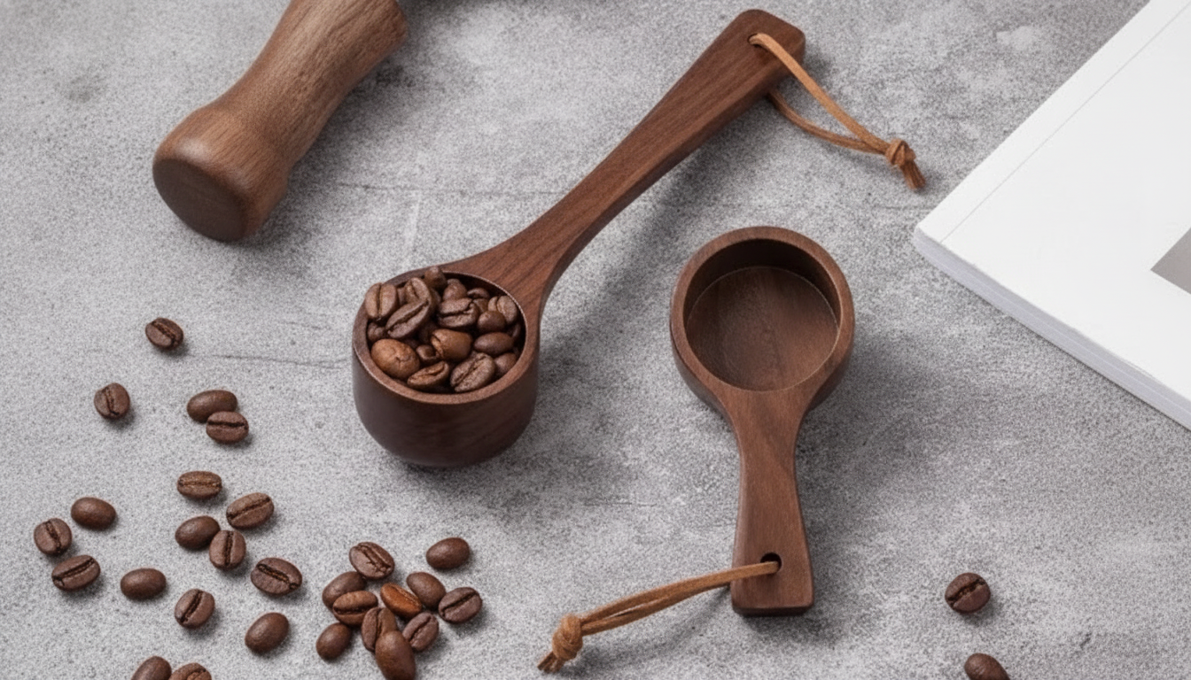 Walnut Mini Coffee Scoop: Rustic, Handcrafted Measuring